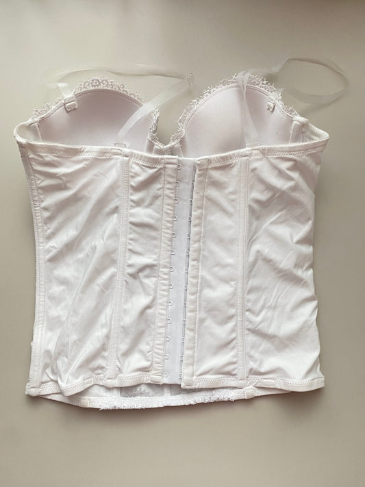 Weißes Corset Top Stickereien 75A