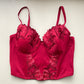 Rotes Corset Top mit Stickerei 85C