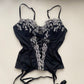 Schwarzes Korsett weiße Details 75A