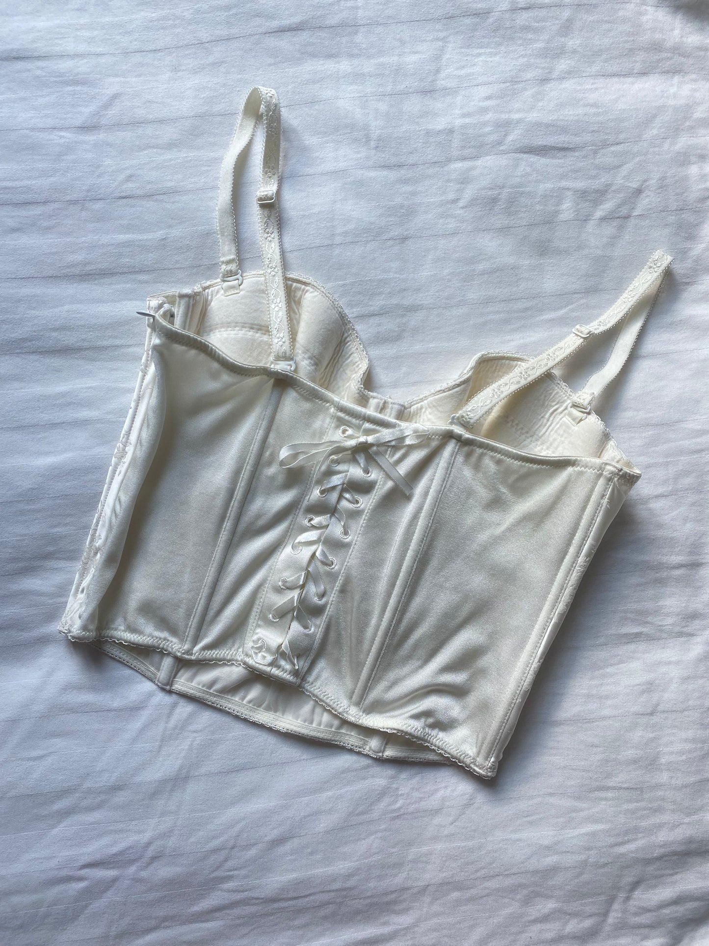 Korsett Satin weiß Größe 80B