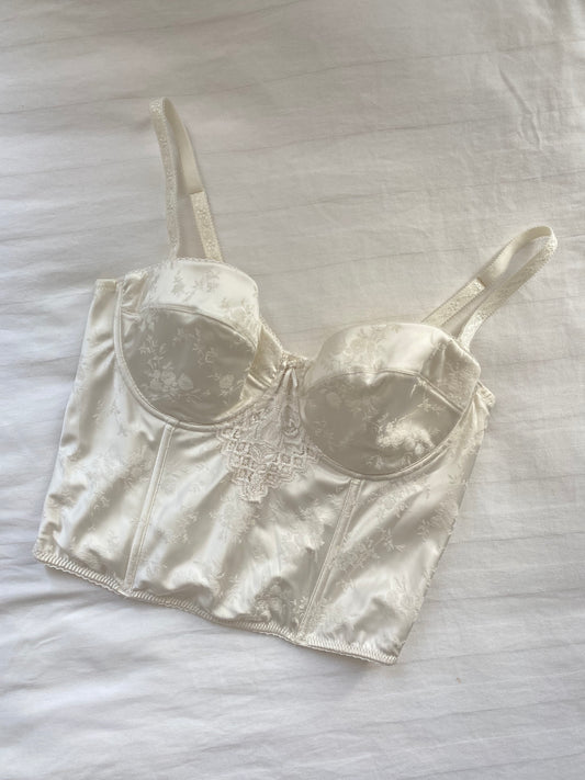 Korsett Satin weiß Größe 80B