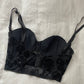 Vintage Korsett mit Samt und Glitzer Details 75 A-B