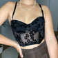 Vintage Korsett mit Samt und Glitzer Details 75 A-B