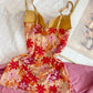 Vintage Kleidchen mit Blumen Muster petite XS-S