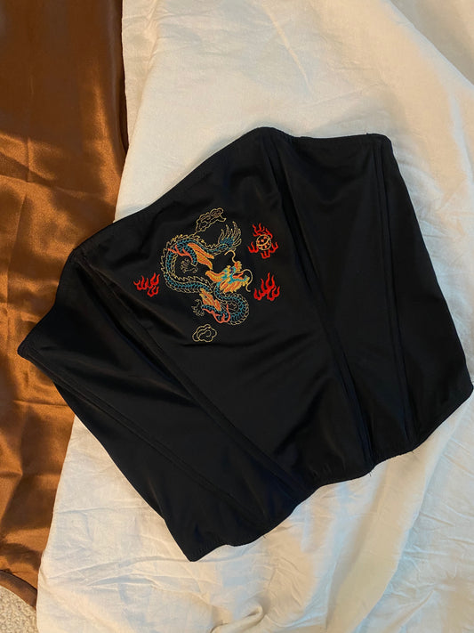 Vintage Korsett Schwarz Drache