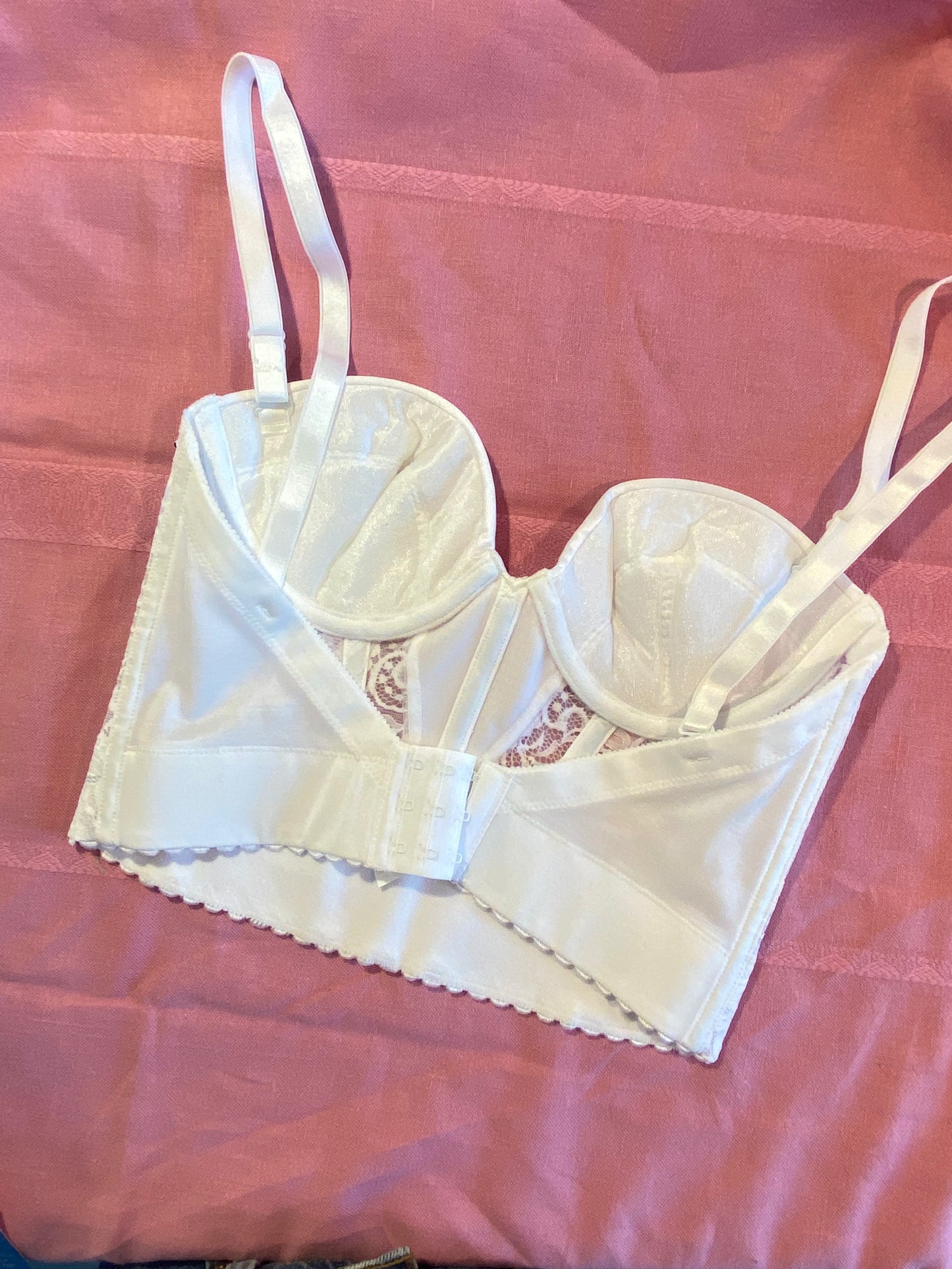 Vintage Korsett Weiß mit Spitze