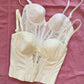 Vintage Korsett Creme Weiß