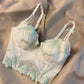Vintage Korsett Weiß mit Spitze in Mint 75B