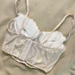 Korsett mit goldenen Blumen Details 85B