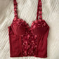 Rotes Corset Top mit Rosen 70-75B