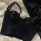 Vintage Korsett Schwarz mit Pailetten 75B