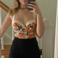 Vintage Body mit Rosen Print