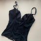 Vintage Korsett schwarz mit blauen Pailetten