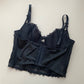 Vintage Korsett mit Nadelstreifen und Glitzer Details (75B)