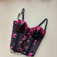 Vintage Korsett mit Blumen Stickerei 75B