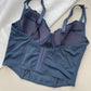 Vintage Korsett mit blauer Stickerei (75B)