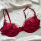 Roter Vintage BH mit Blumen 95D