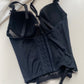 Vintage Korsett schwarz mit weißer Stickerei (70 A-B)