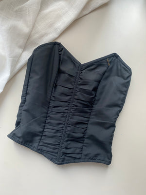 Schwarzes Vintage Korsett schwarz 80B