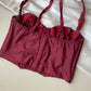 Vintage Korsett Rot mit Blumen 80B