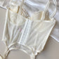 Vintage Korsett Creme Weiß mit Blumen Stickerei 75-80B