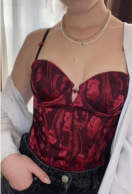 Vintage Korsett Rote Rosen