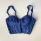 Vintage Korsett blau aus Seide 70A