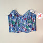 Vintage Korsett Blau mit Blumenprint