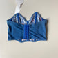 Vintage Korsett Blau mit Blumenprint