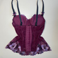 Bordeaux Korsett Top mit Blumen