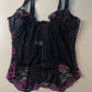Spitzen Corsage Schwarz Pink 100D