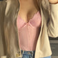 Rosa Korsett Top mit Stickerei 75B